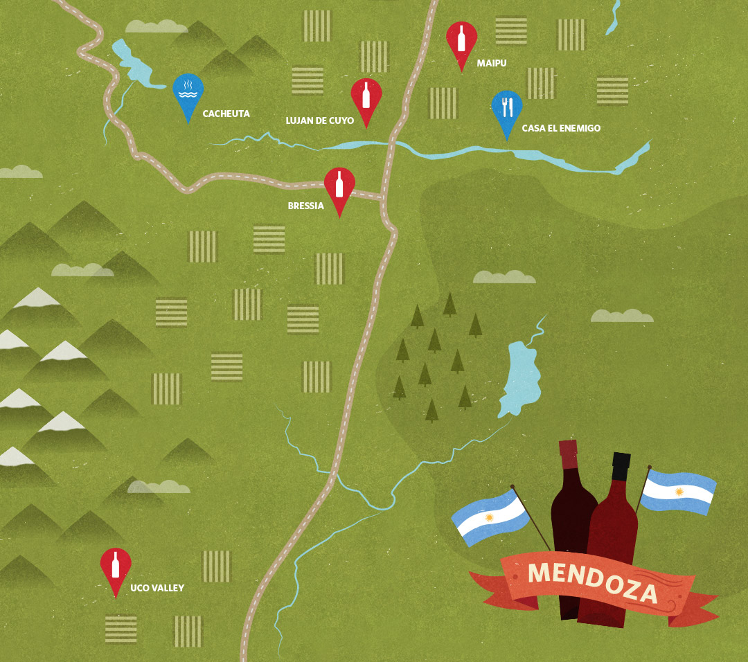 Mendoza wine map
